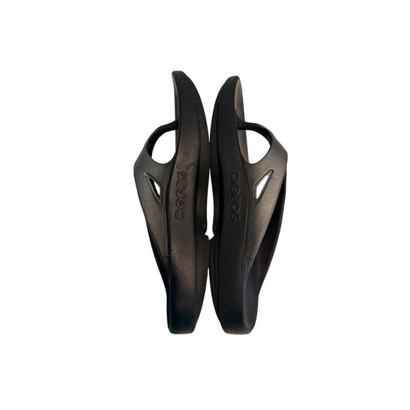 Oofos Ooriginal Thong Sandals Mens Size 8 Black With Gray Logo Recovery Footwear - Picture 8 of 12